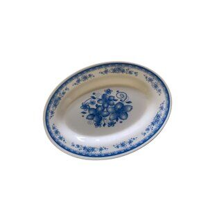 Classic Blue Floral Oval Plate